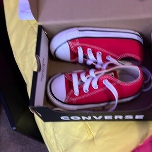 Converse Red Canvas Sneakers Classic Low-Top